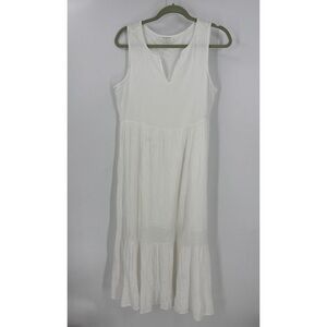 BEACHLUNCHLOUNGE 
Reana Sleeveless Cotton Double Cloth Midi Dress - White